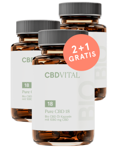 PURE BIO CBD 18 (10%) Kapseln ★ 2 + 1 GRATIS